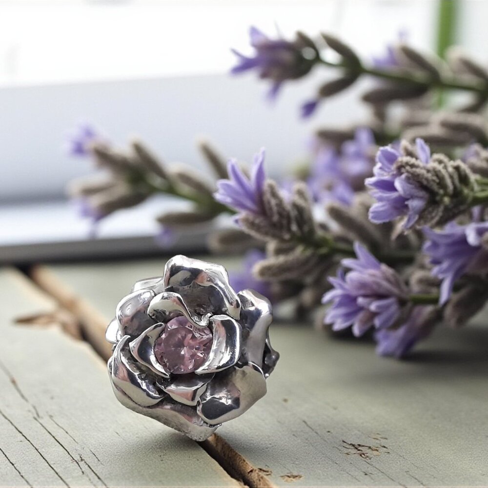 Rose tourmaline ring, vintage Tony Kean design